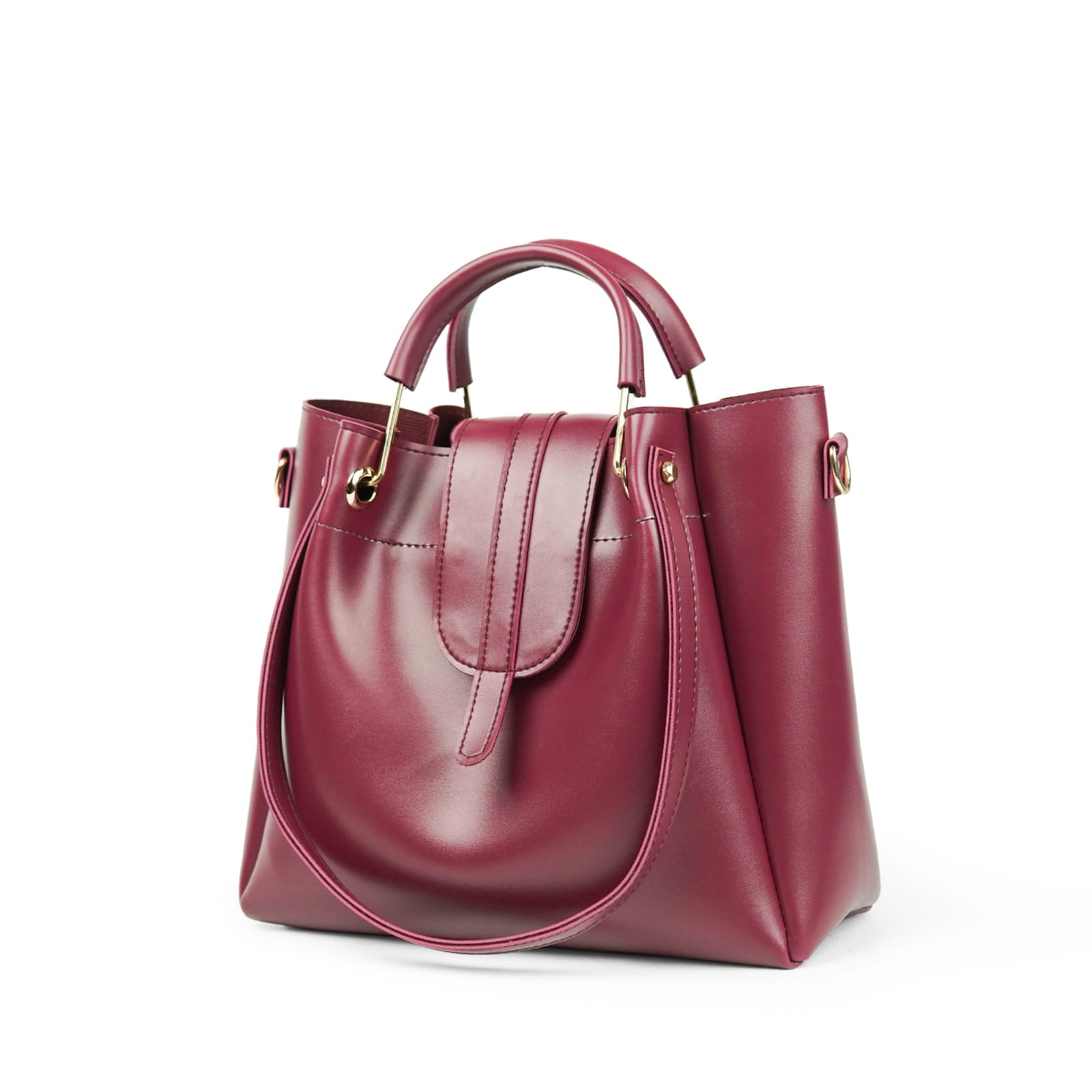 Elegant Burgundy Structured Tote Bag