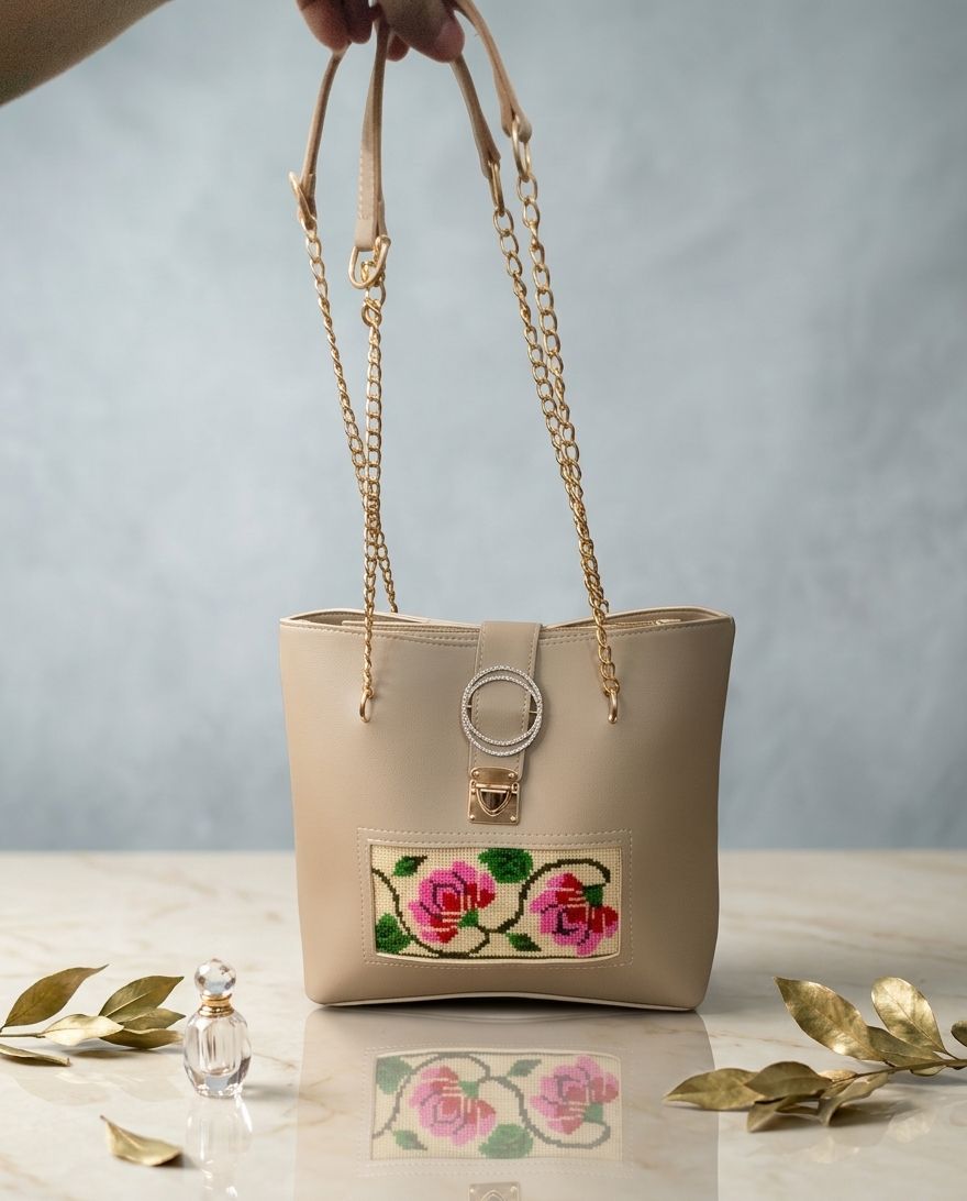 Boho Beige Crossbody Bag